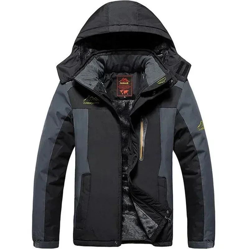 Thick Fleece Outwear Men Heavy Fleece Waterproof Windbreaker