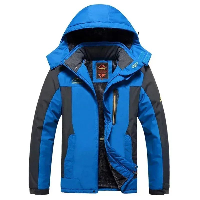 Thick Fleece Outwear Men Heavy Fleece Waterproof Windbreaker