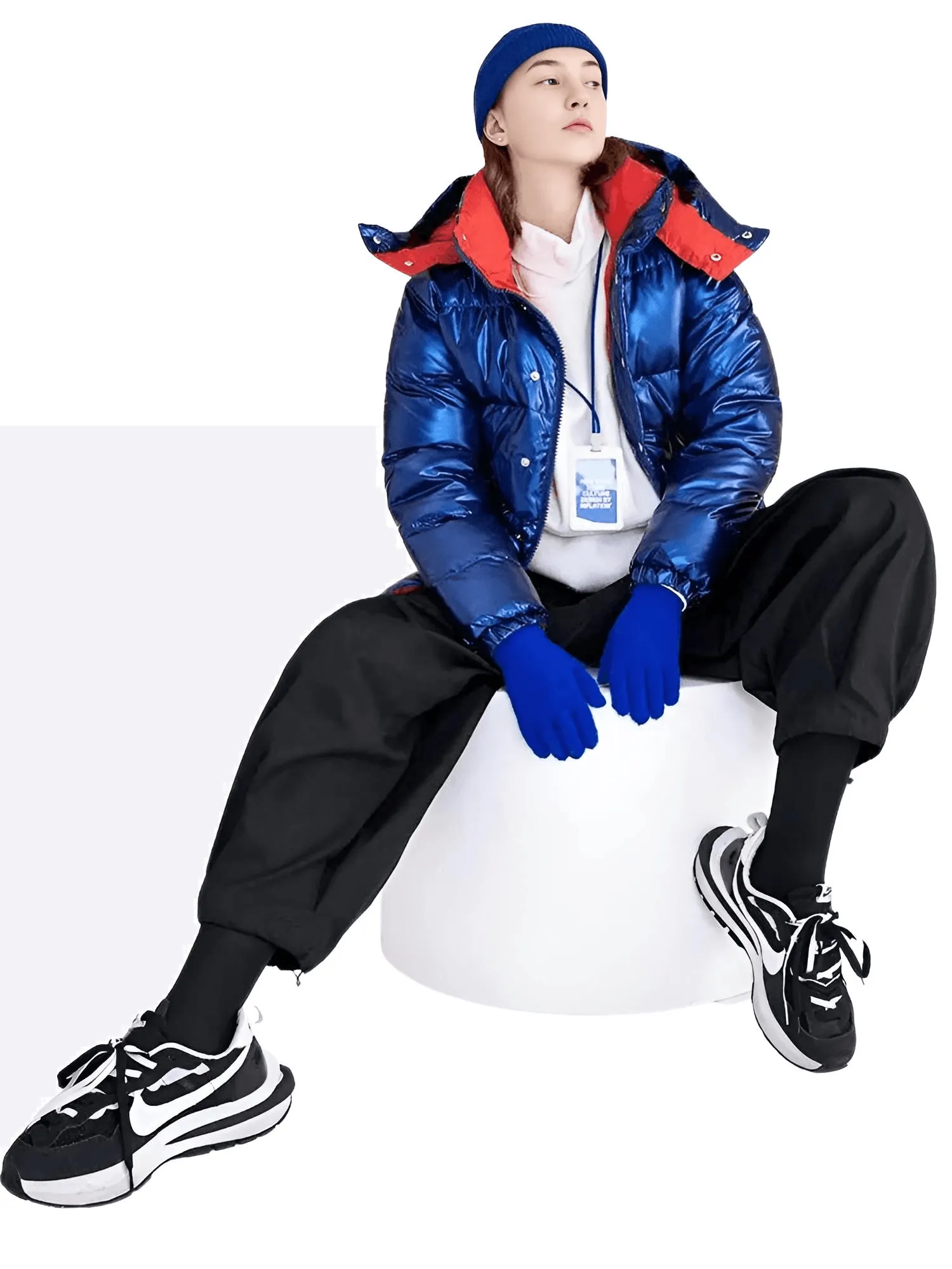 Unisex White Duck Down Puffer Jackets With Detachable Hood